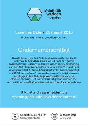 Opening afsluitdijk wadden center